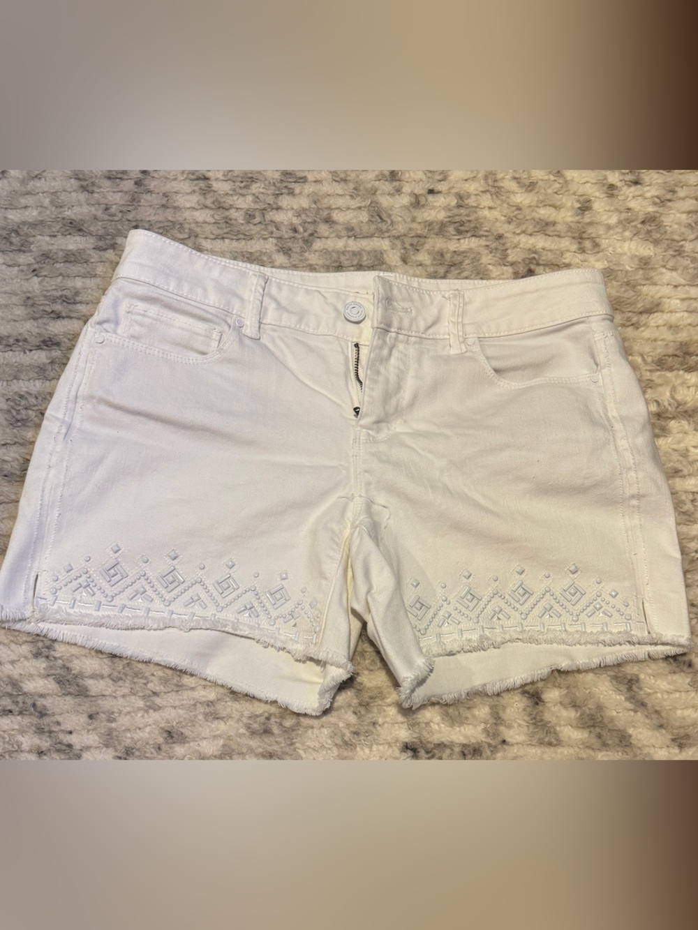 White House Black Market The Short White Embellished 2